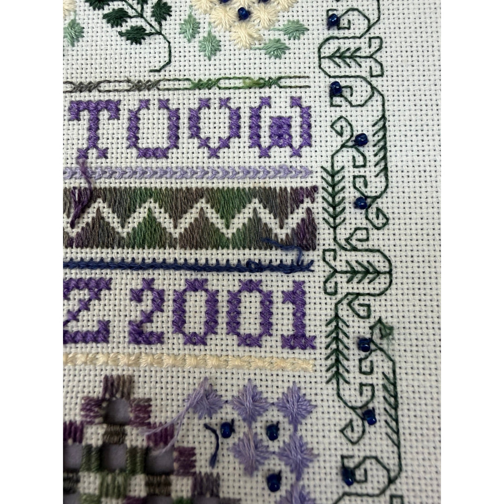 Indigo Rose Jasmine & Sapphires Framed Specialty Stitch Sampler Beaded – additional view 12
