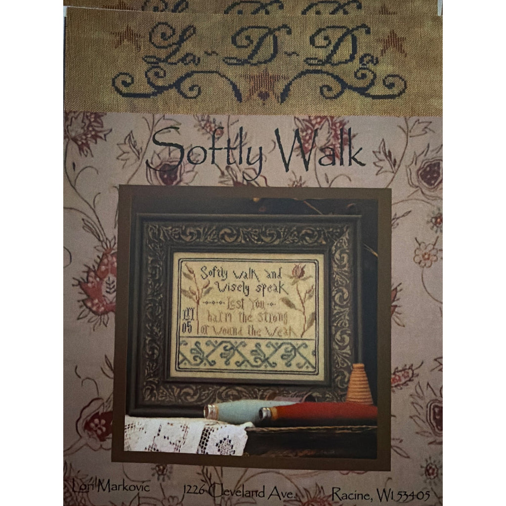 La-D-Da Softly Walk Cross Stitch Inspirational Sampler NOS