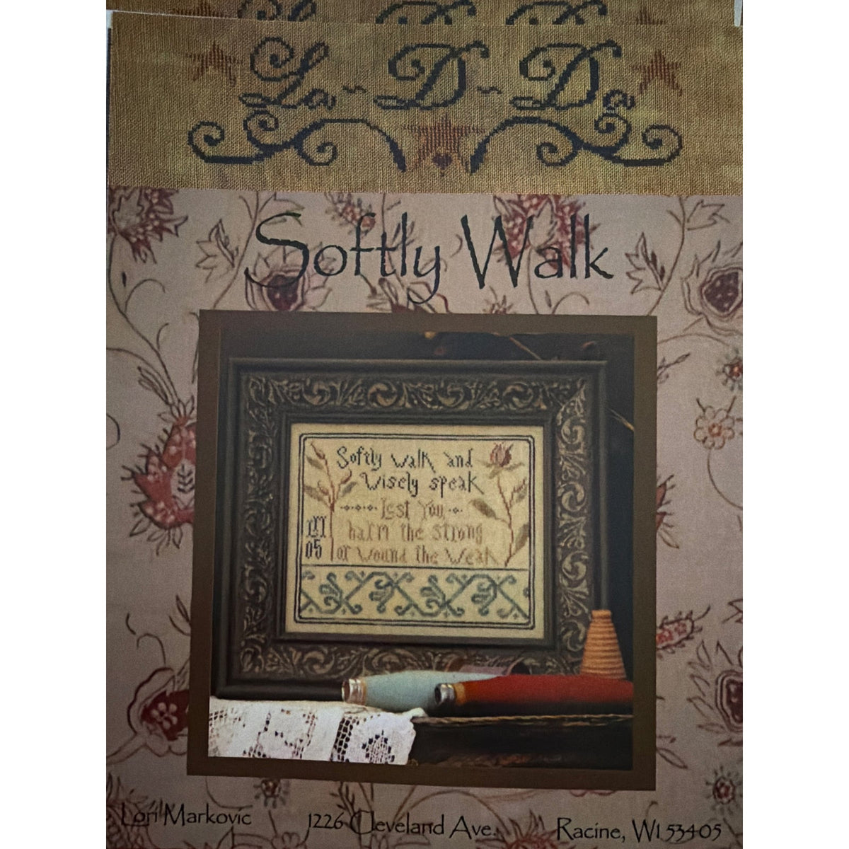 La-D-Da Softly Walk Cross Stitch Inspirational Sampler NOS