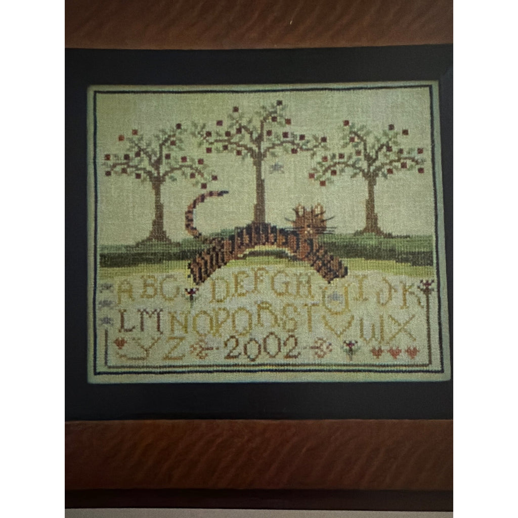 La-D-Da Leaping Cat Cross Stitch Folk Art Sampler NOS
