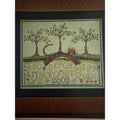 La-D-Da Leaping Cat Cross Stitch Folk Art Sampler NOS