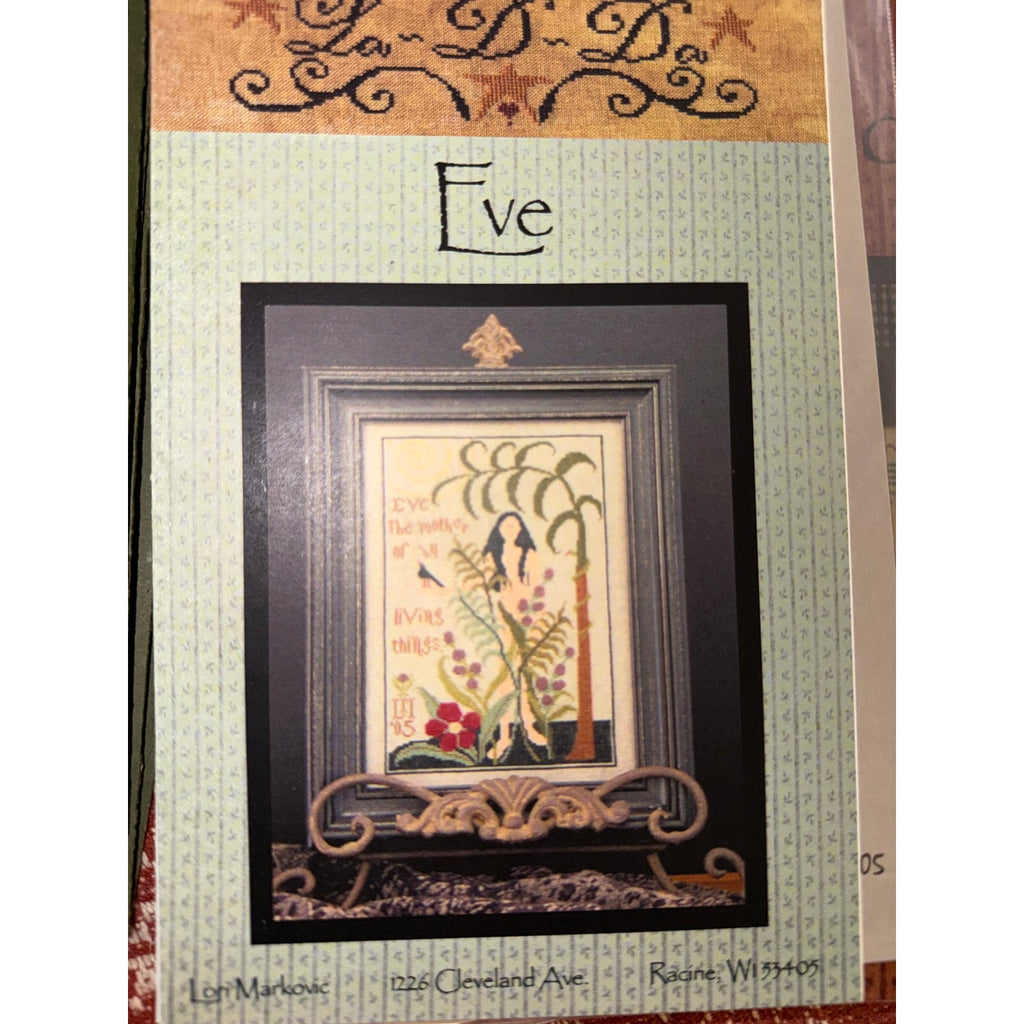 La-D-Da Eve Cross Stitch Garden of Eden Folk Art Sampler NOS