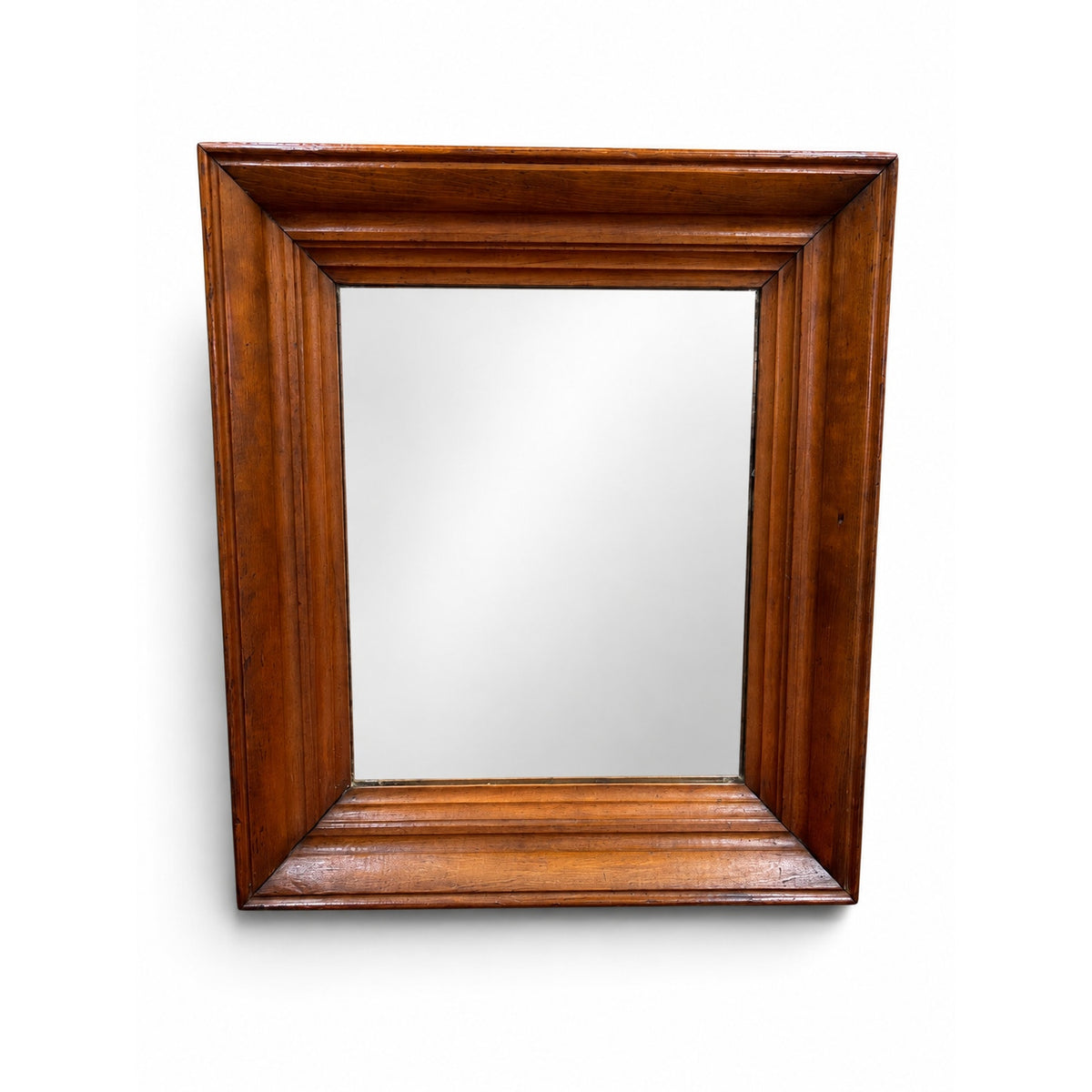 Antique Victorian Deep Well Wood Mirror 14.5 x 16.5 19th Century