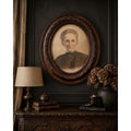 Very Large Antique Oval Portrait Victorian Woman Large Framed Ancestral Wall Art