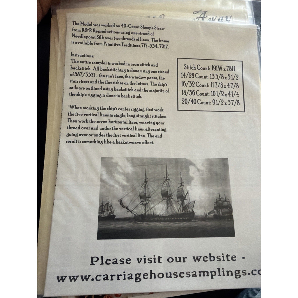 1797 Ship Sampler Carriage House Samplings Cross Stitch Pattern