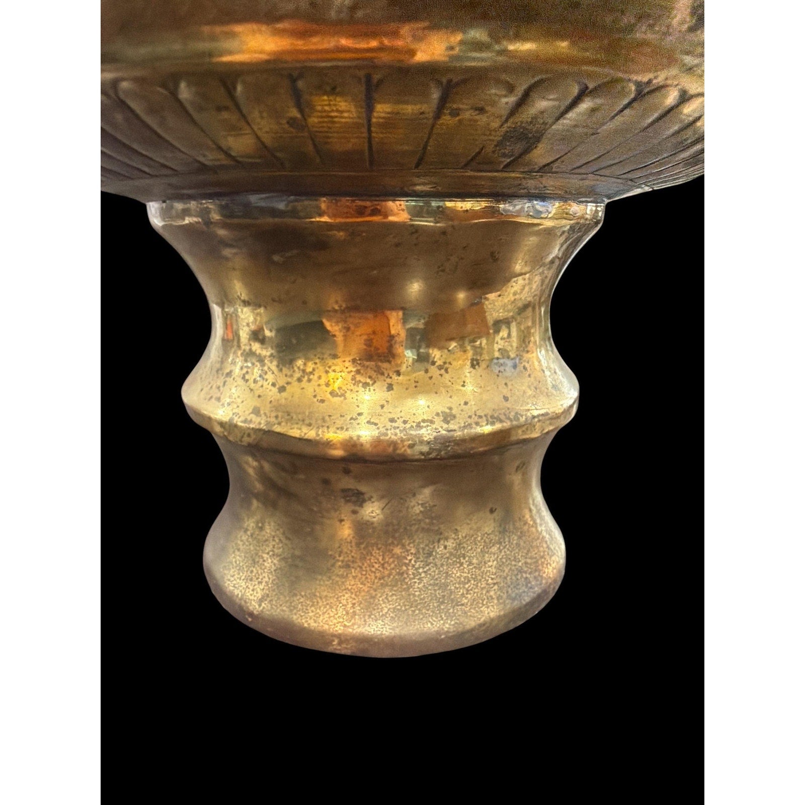Monumental Vintage Brass Ewer Urn | 28" Hand-Worked Brass & Copper Vessel