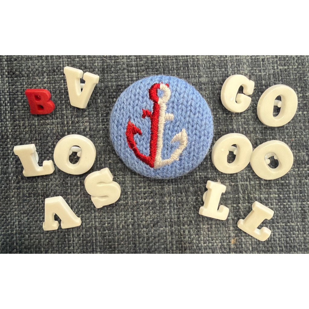 Nautical Anchor Button Set Alphabet Buttons Vintage Sewing Craft Supplies NOS
