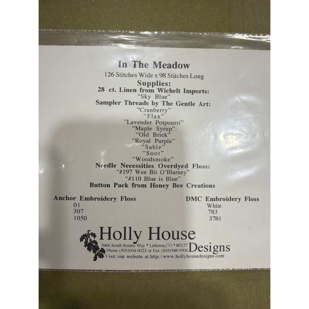 Holly House “In the Meadow” Snowman Cross Stitch Pattern