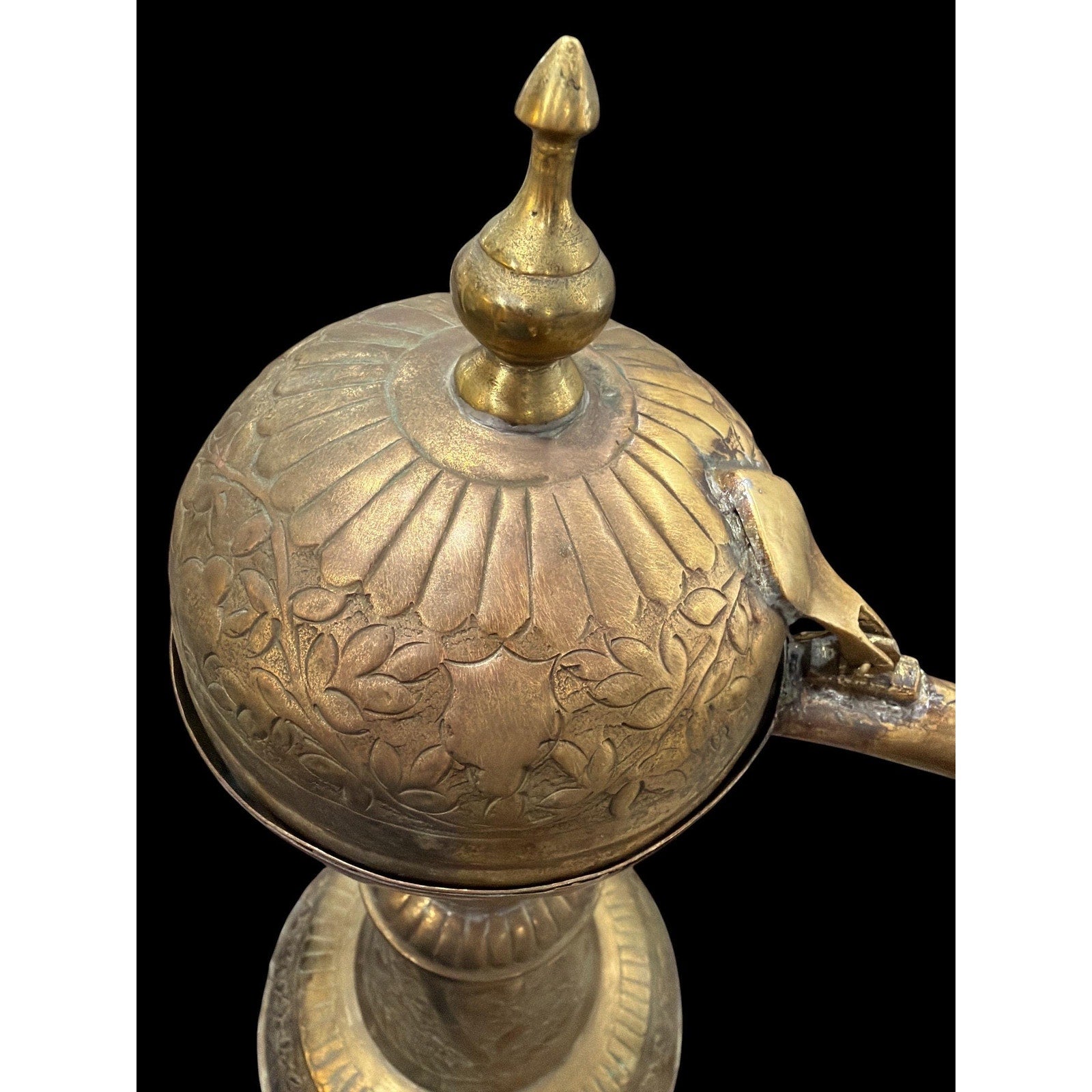 Monumental Vintage Brass Ewer Urn | 28" Hand-Worked Brass & Copper Vessel