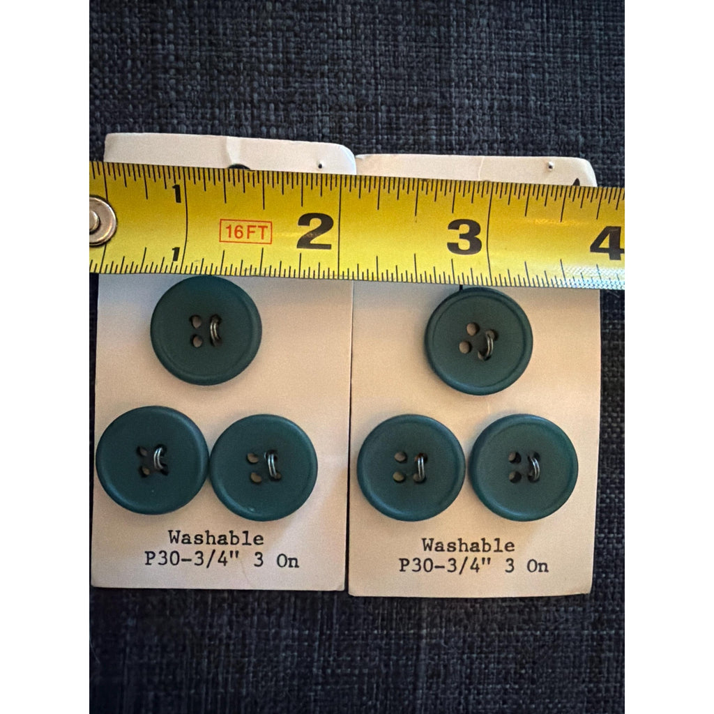 Vintage La Petite Dark Teal Plastic Buttons (6 Count, 3/4 Inch) NOS Sewing Craft Supplies
