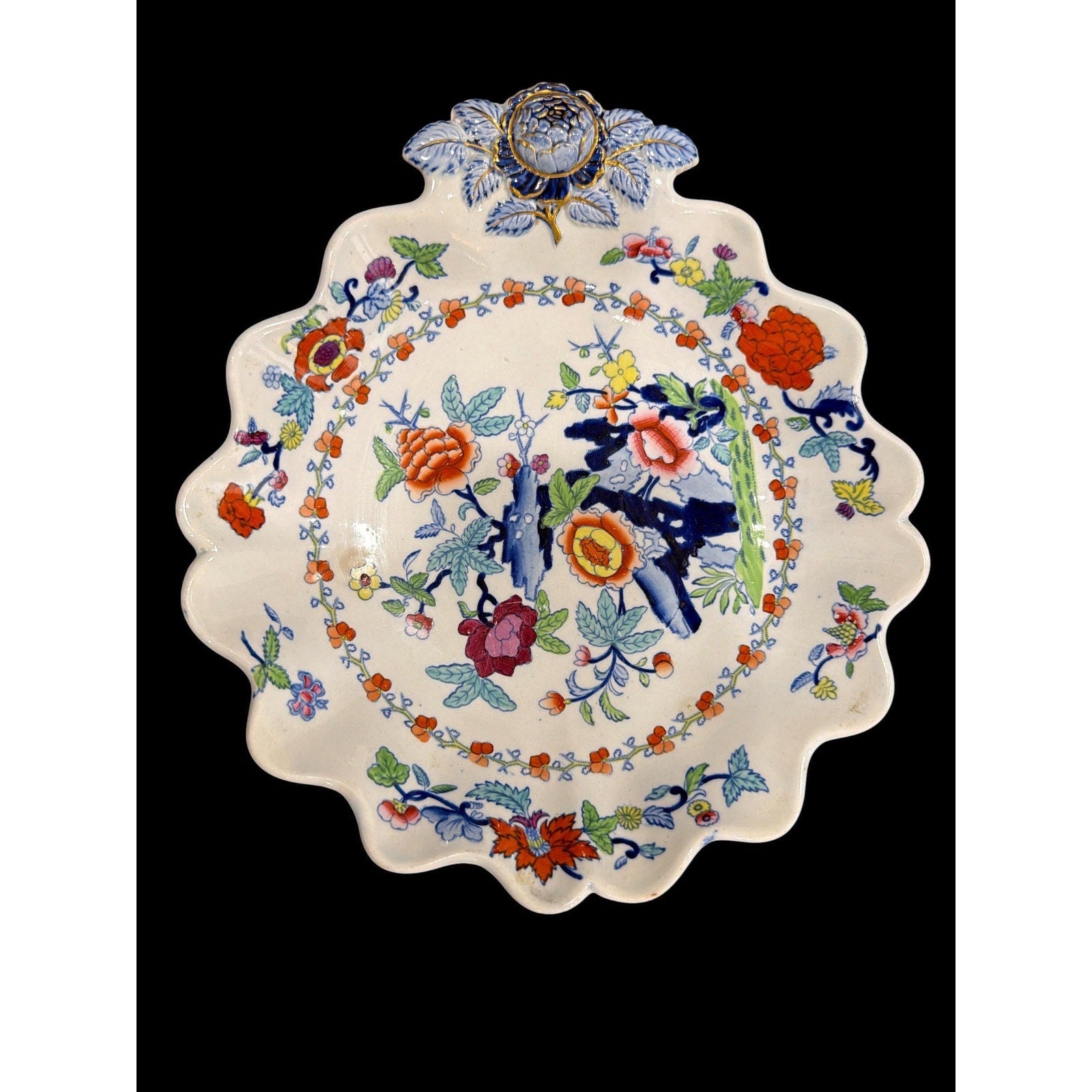 Antique Doulton Burslem Plate Victorian Floral Imari Style England