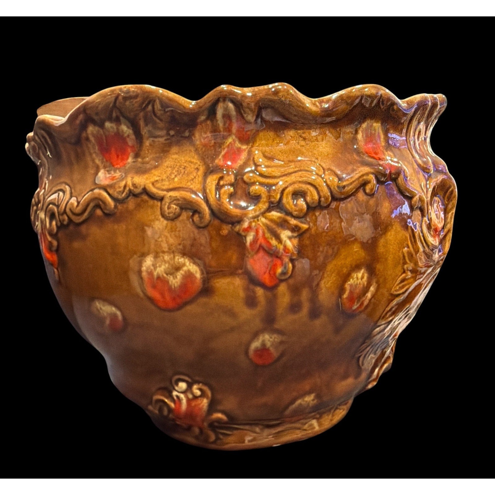 Exceptional Mullins Ceramics Nippa Kentucky 10" Owl Planter Uncommon Large-Format Art Pottery Jardiniere