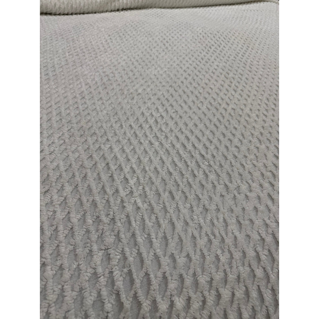 Vintage White Chenille Bedspread Queen Size 82x104 Crosshatch Fringe Cotton MCM