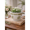 Vintage Schmid Design Folio Porcelain Jardiniere Floral Handled Planter Japan
