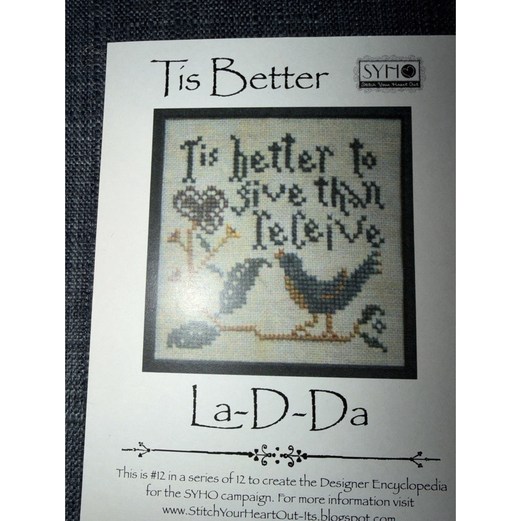 La D Da Tis Better Cross Stitch Pattern SYHO #12 Designer Encyclopedia