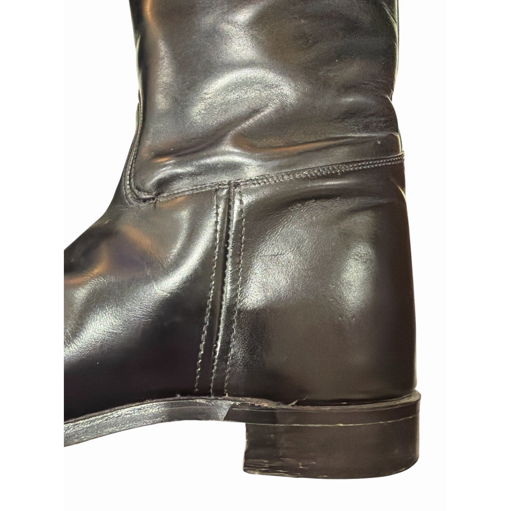 Vintage 1970s Womens Black Leather Riding Boots 9.5 C Tall Equestrian