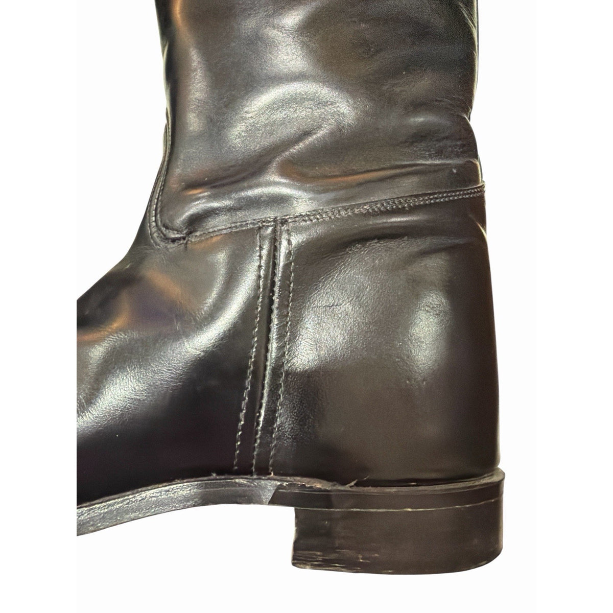 Vintage 1970s Womens Black Leather Riding Boots 9.5 C Tall Equestrian