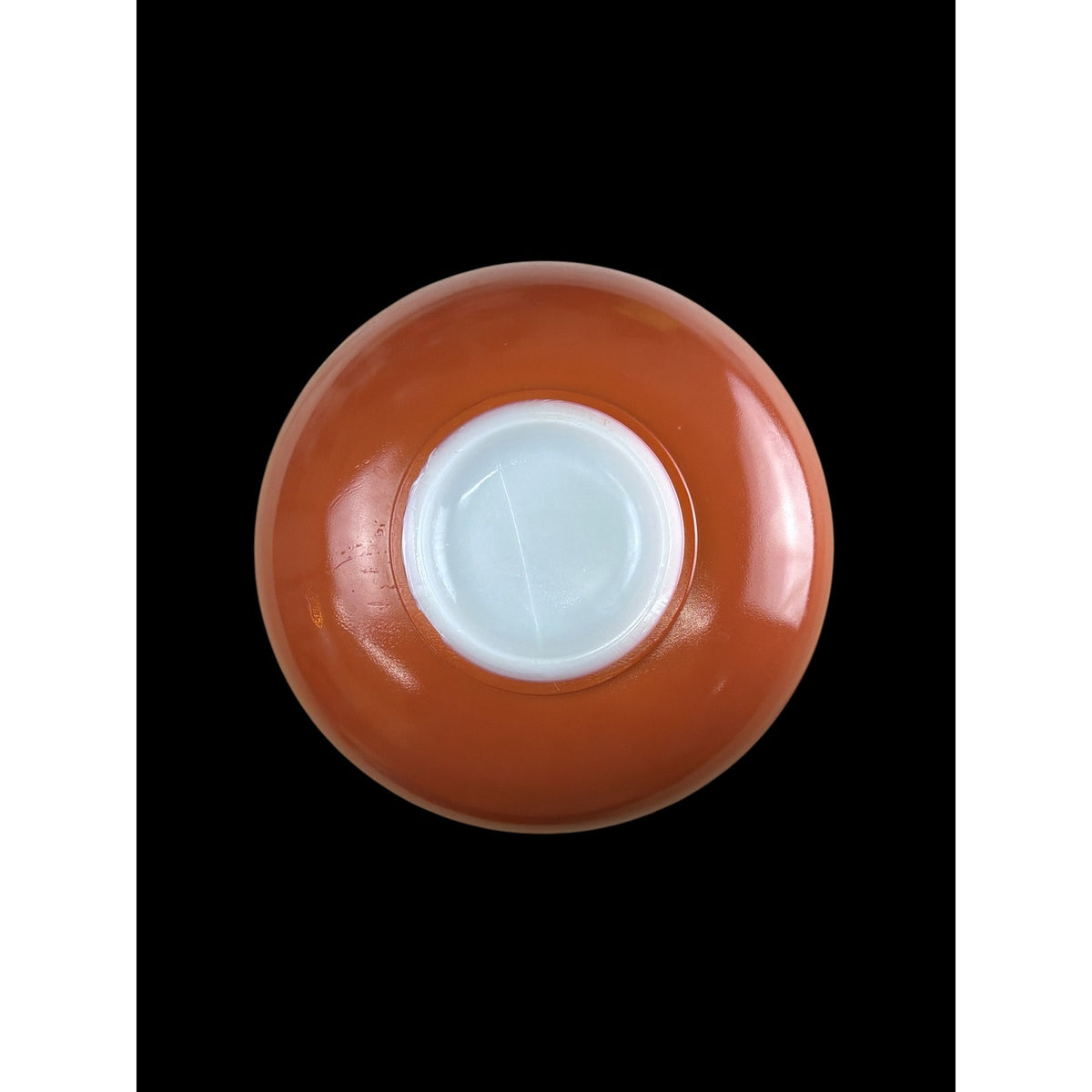 Vintage Hazel Atlas Orange Platonite Glass Serving Bowl 10" MCM – additional view 2