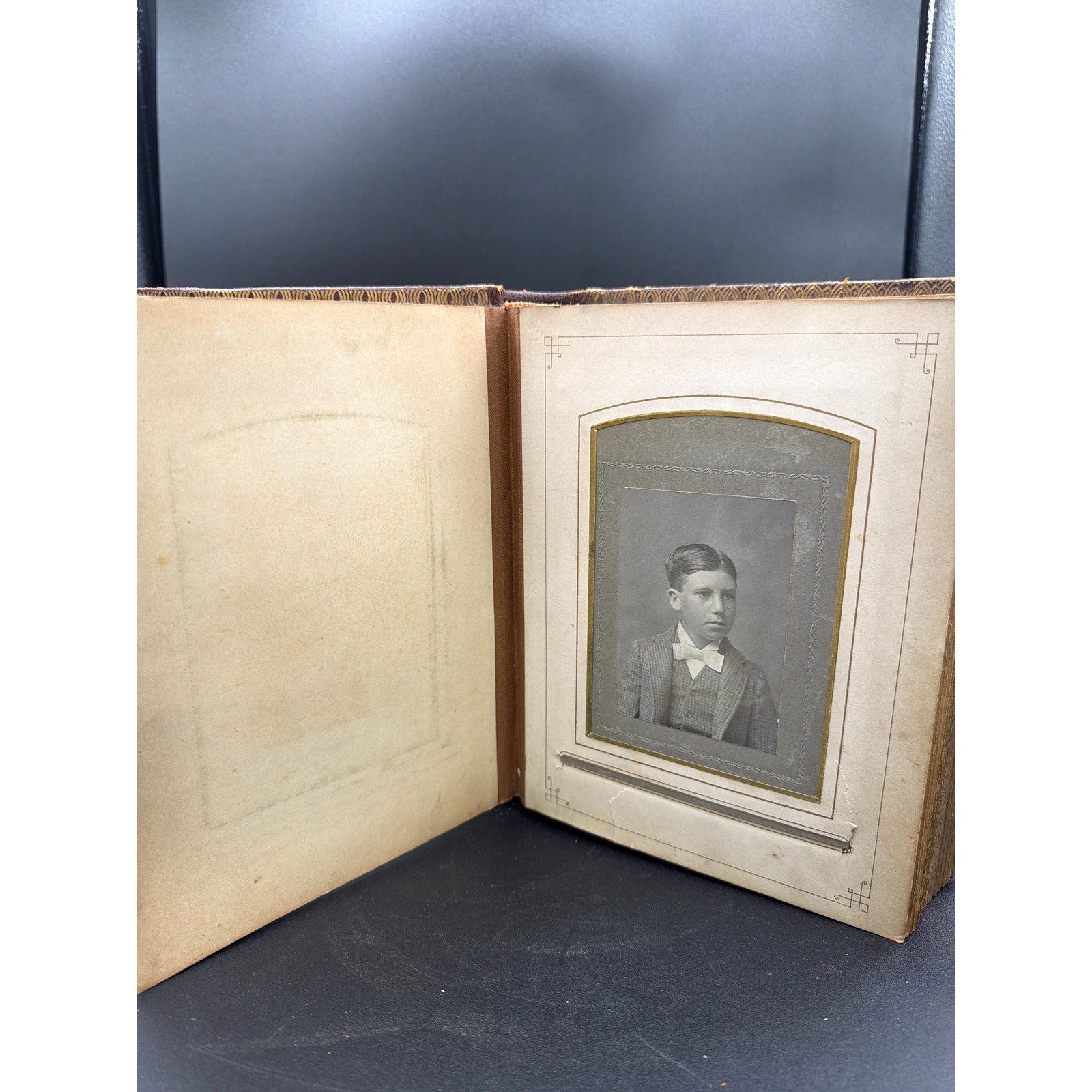 Victorian Photo Album 38 Cabinet Cards 1911 Receipts Antique Family Archive