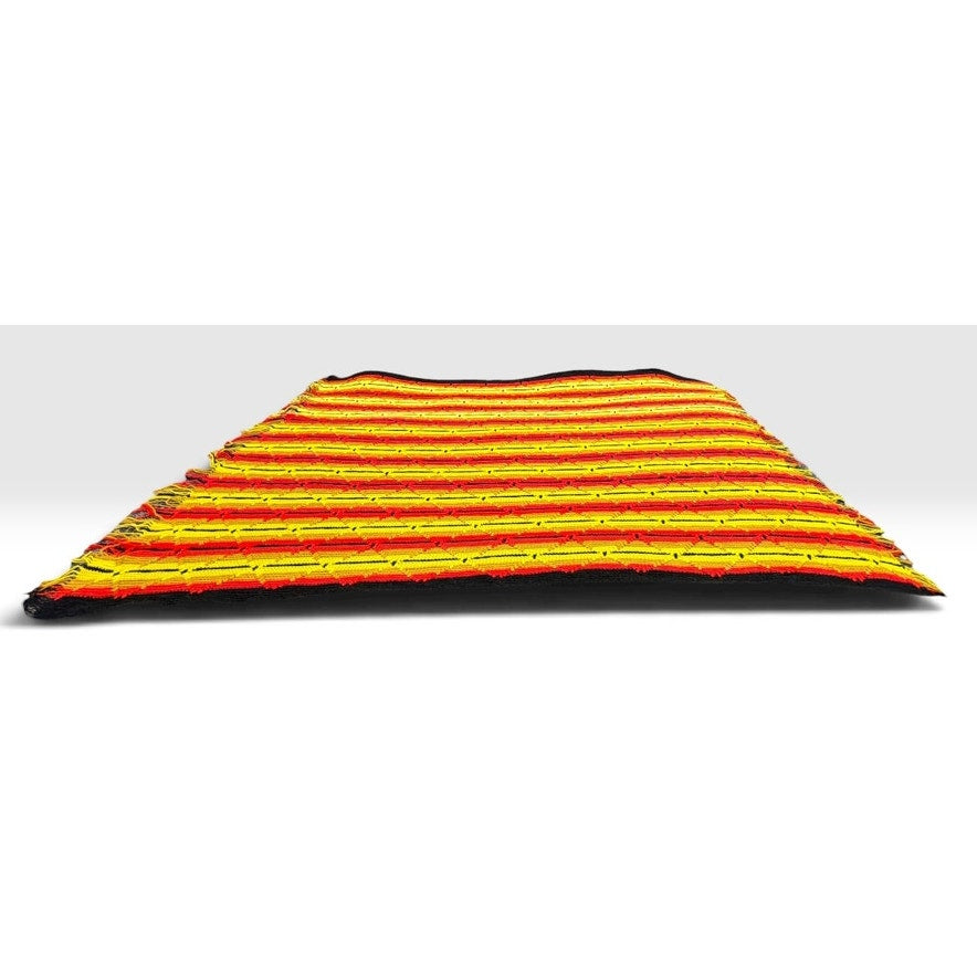 The Sunfire Afghan Vintage 1970s Crochet Geometric Blanket 70 x 54 – additional view 3
