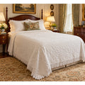 Vintage Bates Queen Elizabeth White Cotton Bedspread Full 94x110 Fringed