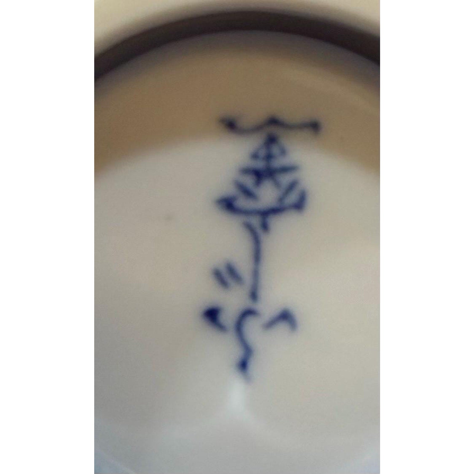 Set of 6 Vintage Blue White Porcelain Rice Bowls, Hand-Painted Floral Tea Bowls