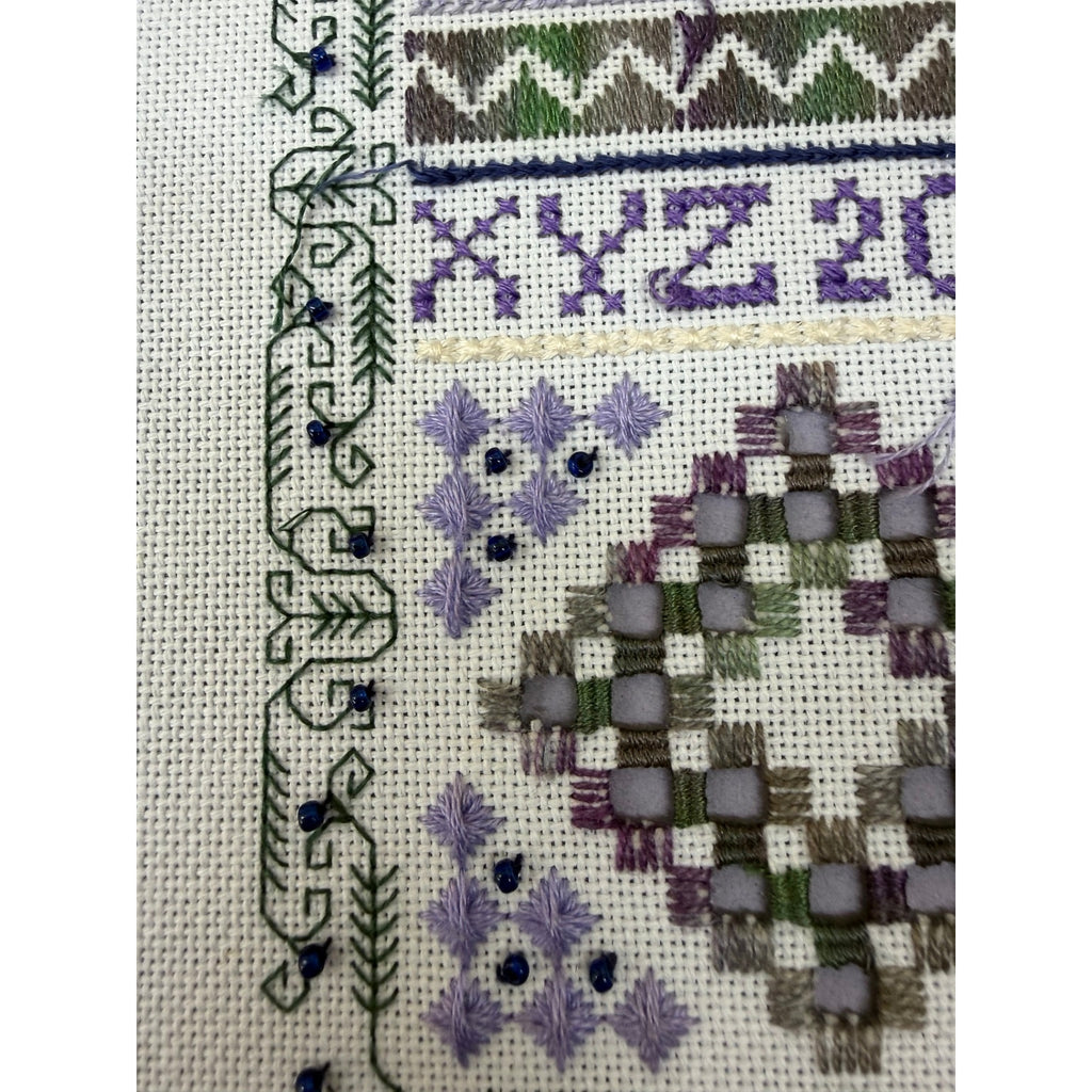 Indigo Rose Jasmine & Sapphires Framed Specialty Stitch Sampler Beaded – additional view 13