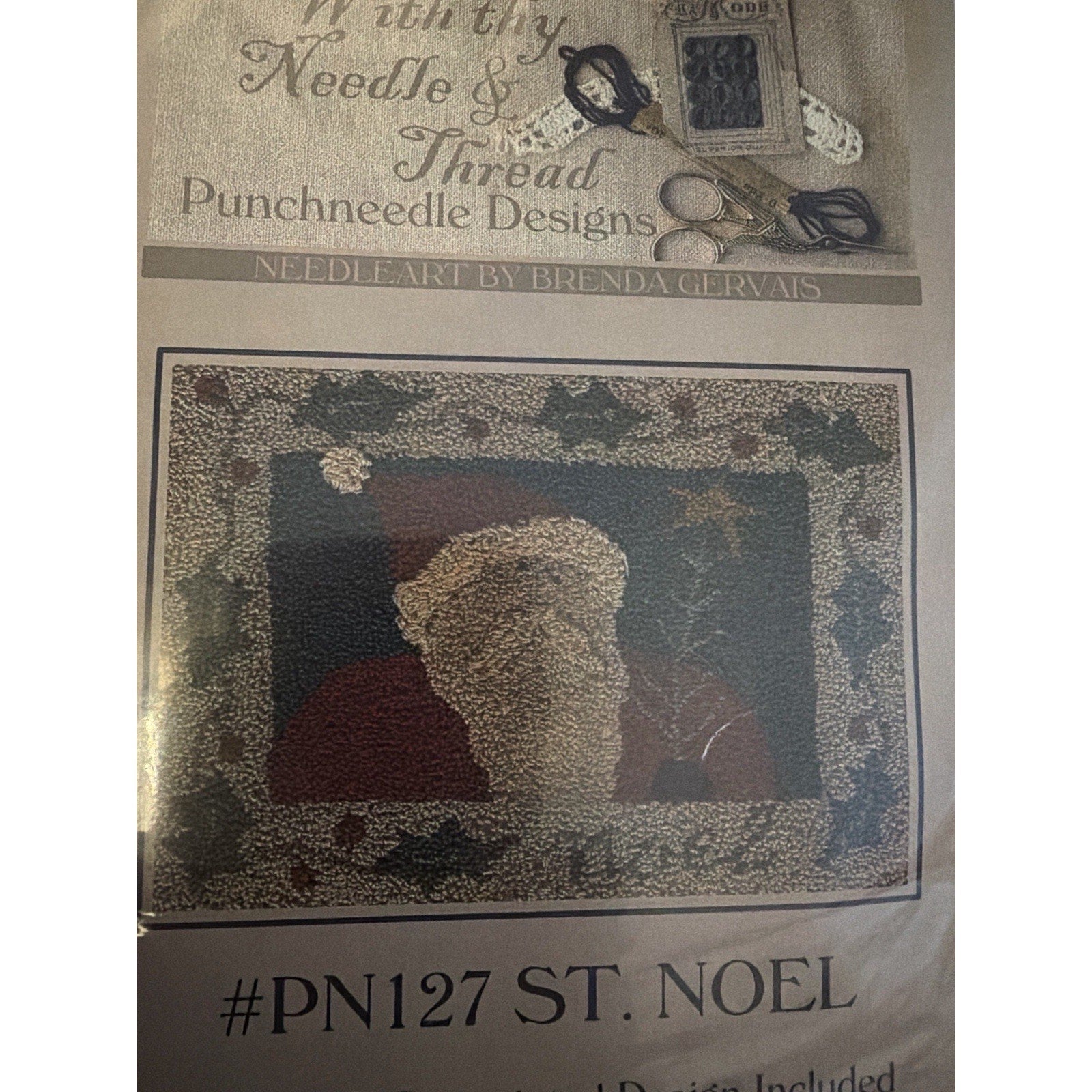 Brenda Gervais St. Noel OOP Punch Needle Pattern PN127 Primitive Santa