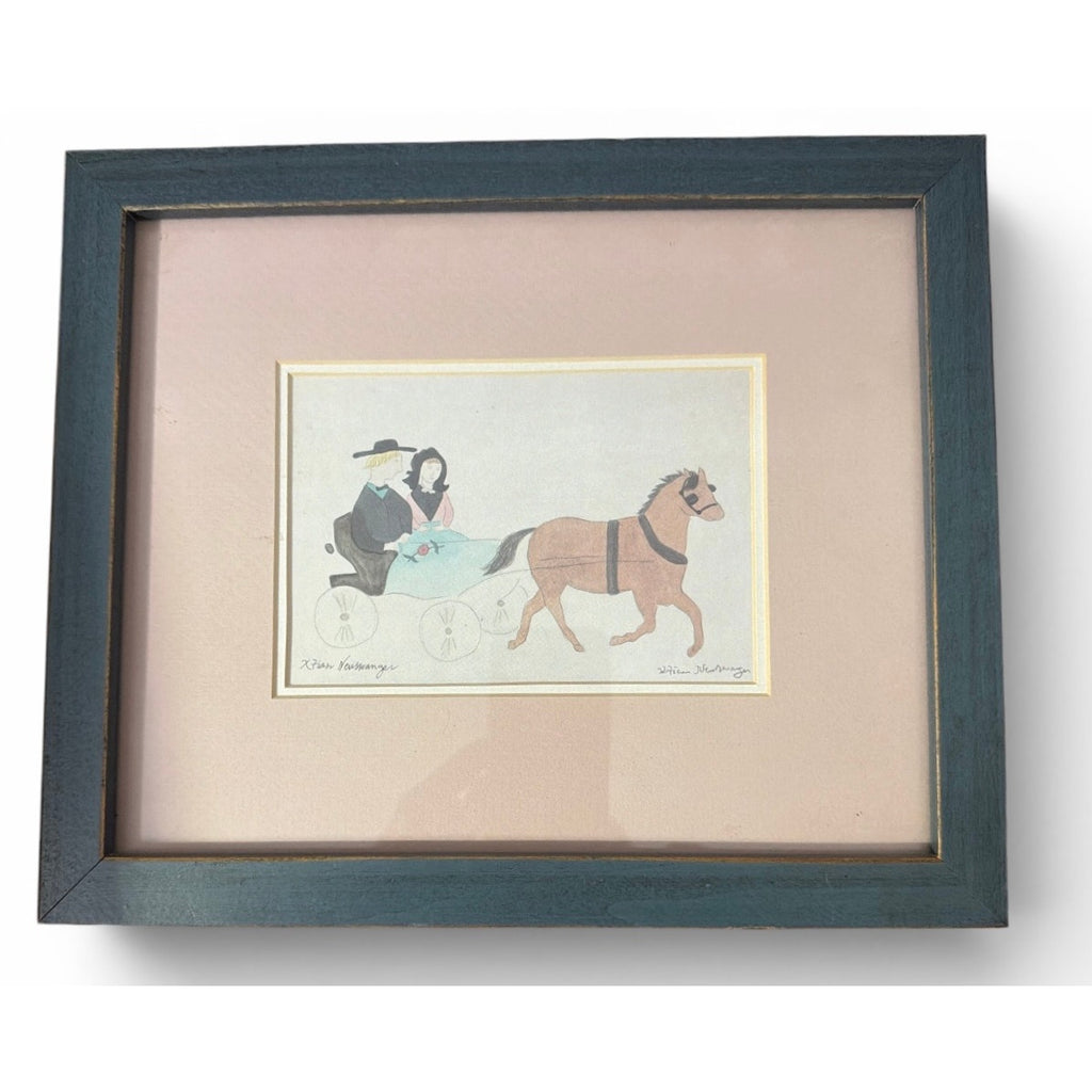 Vintage Xtian Newswanger Amish Horse & Buggy Courtship Signed Limited Print