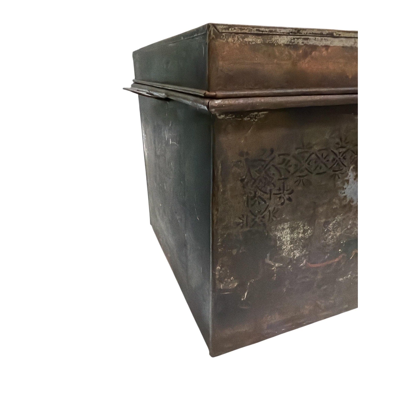 Antique CAKE Tin Box | Rustic Farmhouse Kitchen Storage, Metal Pantry Accent