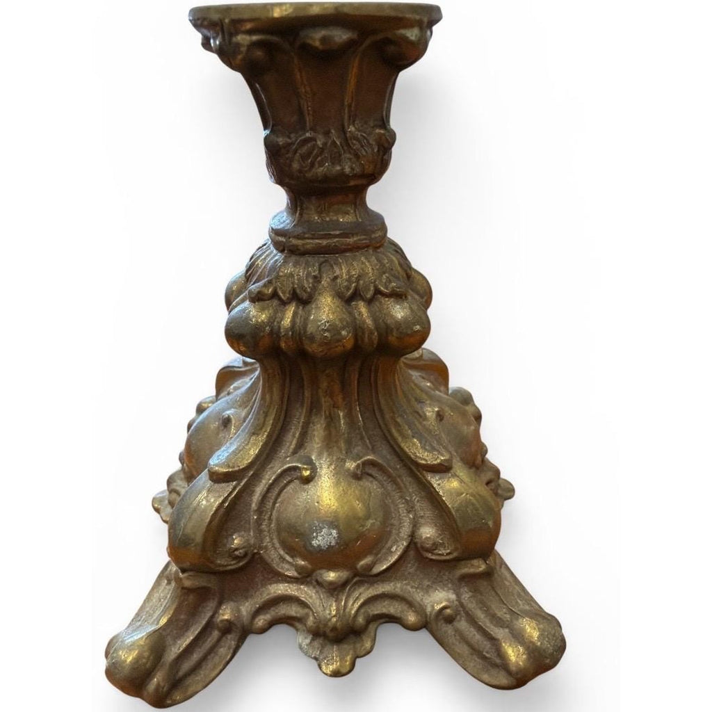Vintage Cut Crystal Pedestal Compote Bowl, Ornate Metal Stand Centerpiece