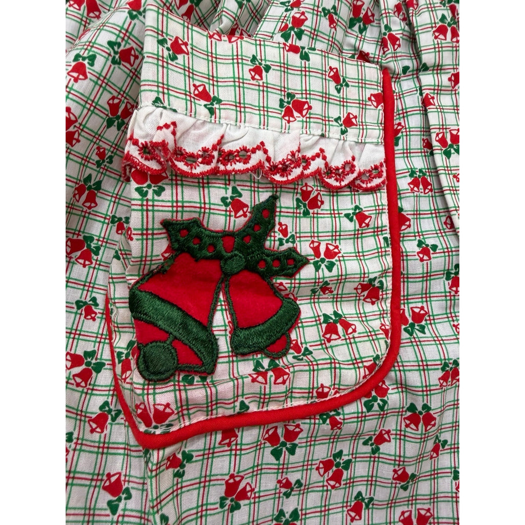 Vintage Christmas Full Apron Bell Appliqué with Matching Placemats – additional view 3