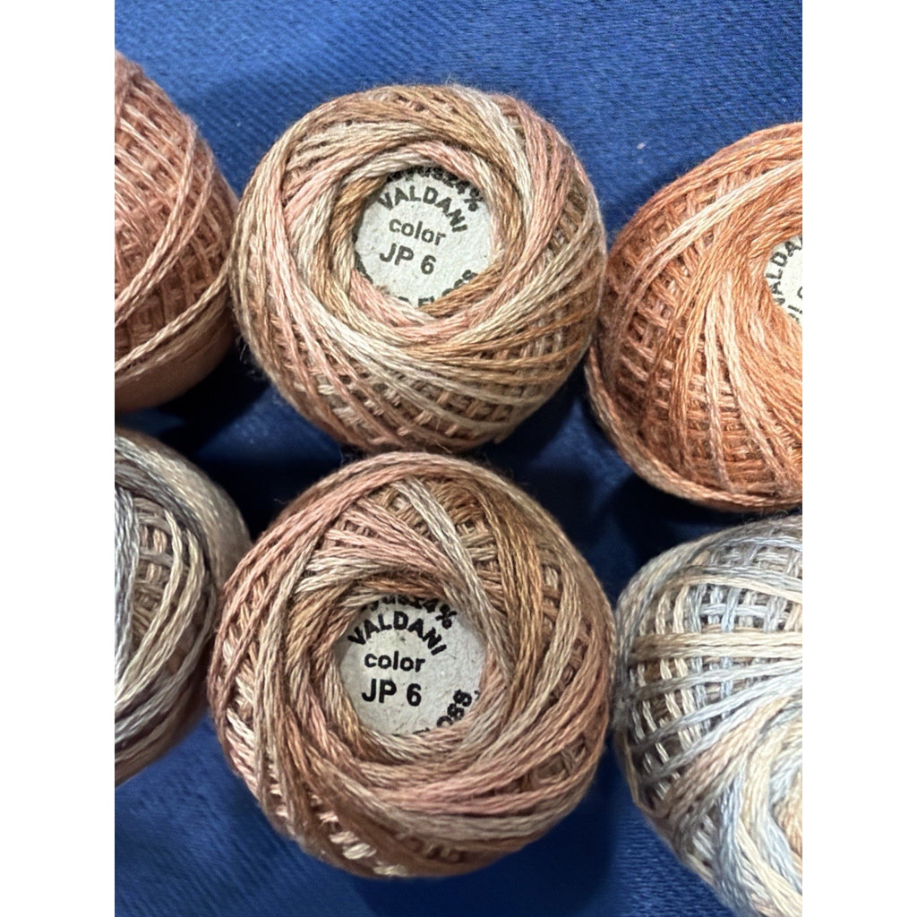 Valdani Pearl Cotton Honeyed Rosewood Heirloom 10 Ball Thread Collection