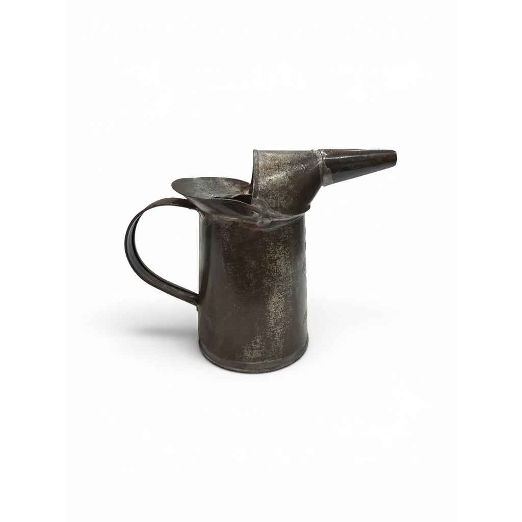 Antique 1 Pint Liquid Measure Tin Pitcher | Primitive Farmhouse Metal Can