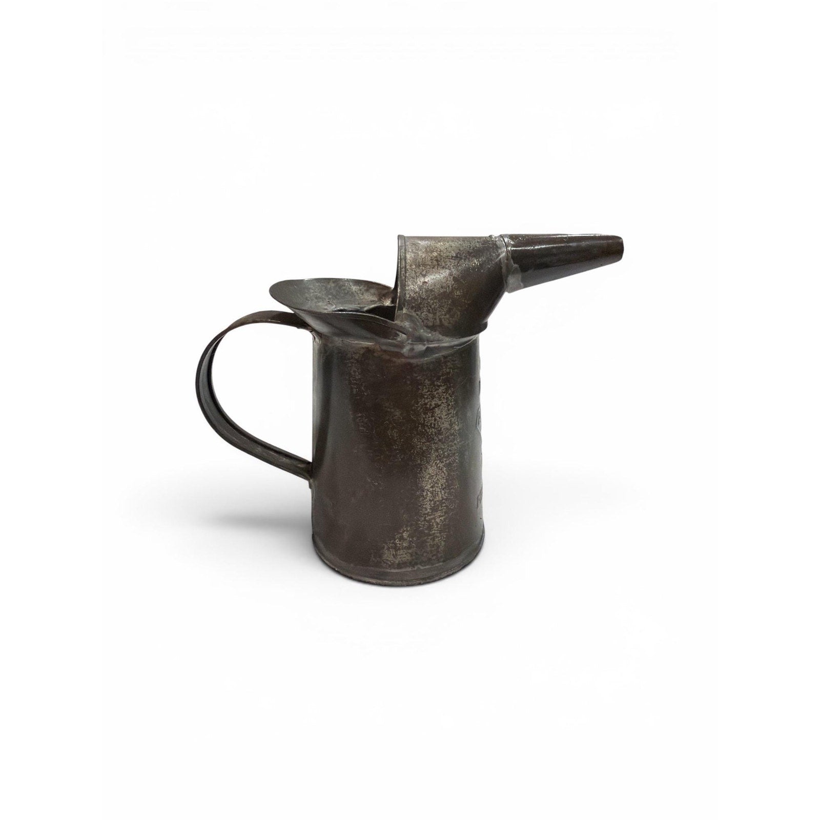 Antique 1 Pint Liquid Measure Tin Pitcher | Primitive Farmhouse Metal Can