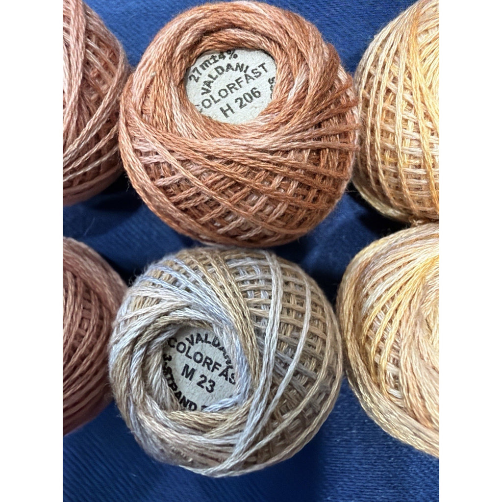 Valdani Pearl Cotton Apricot Honey Tea 8 Ball Thread Collection