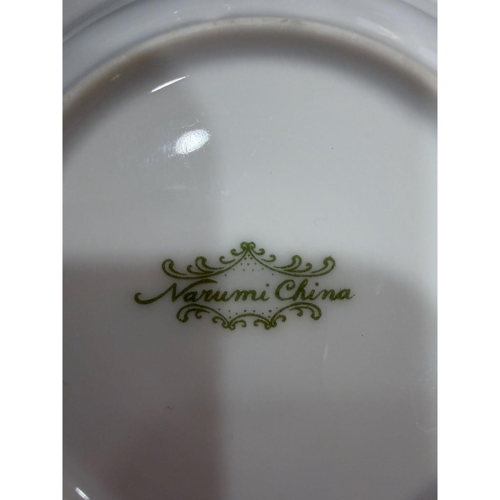 Vintage Narumi N Rosev Butter Pats Set, Floral Porcelain Bread Plates, Gold Trim