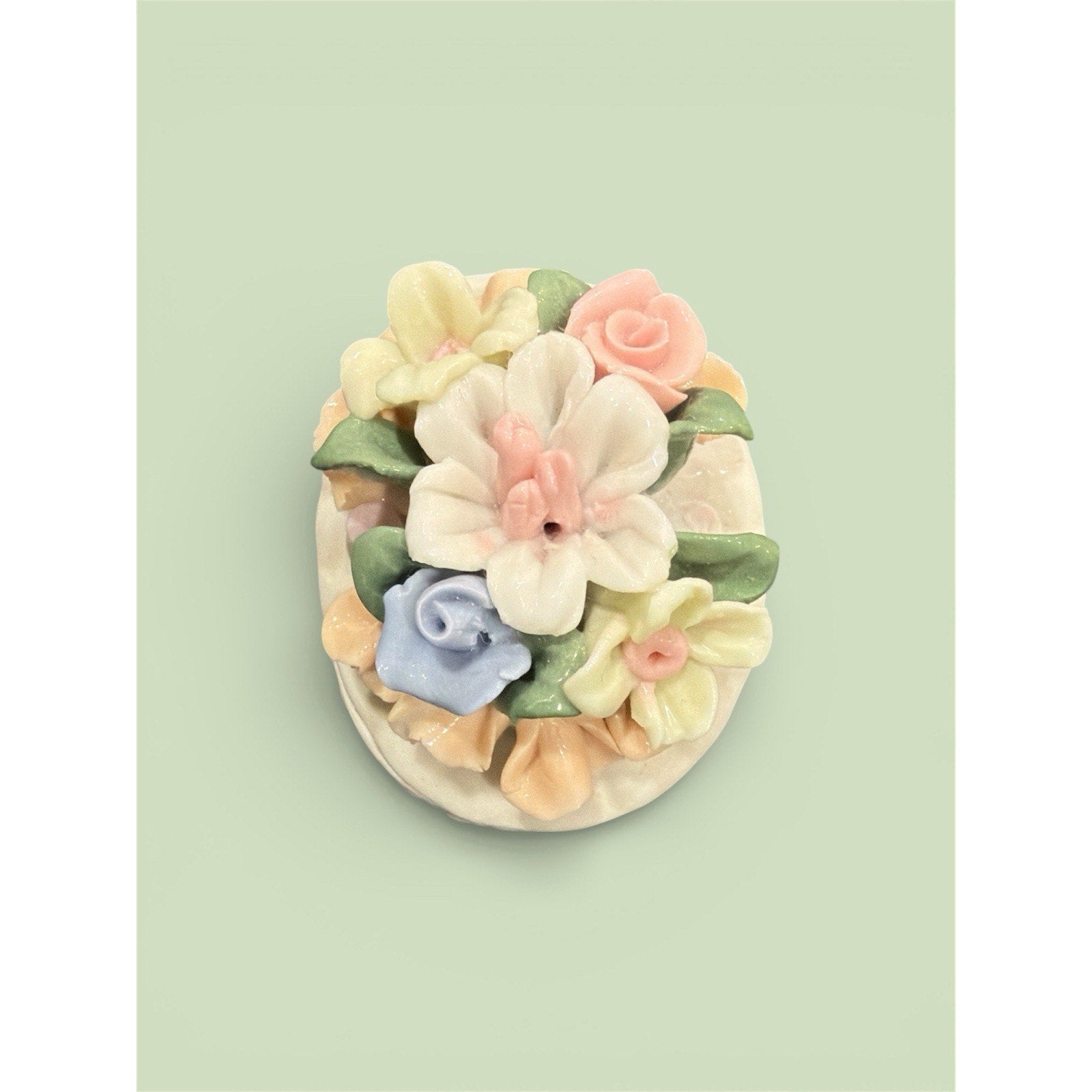 Whispered Vows — Vintage Floral Porcelain Trinket Box Keepsake for Love Stories