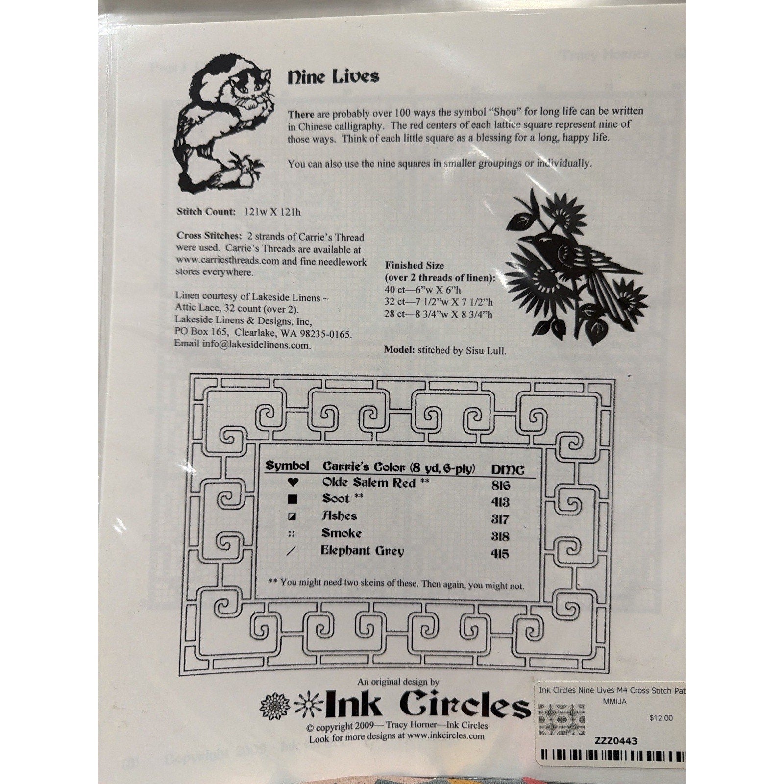 INK CIRCLES Nine Lives M4 Cross Stitch Pattern Booklet