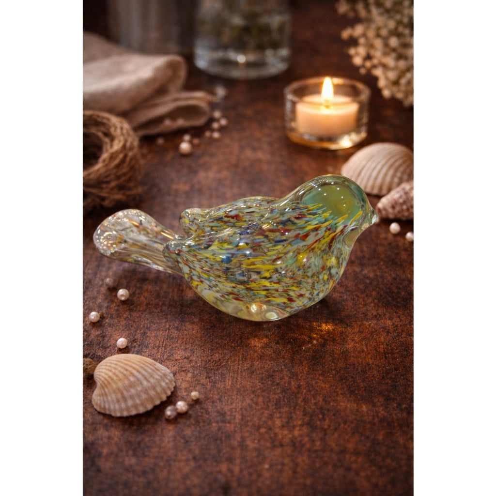 Beautiful Multi Colored Wales Art Glass Bird Figurine/Paperweight