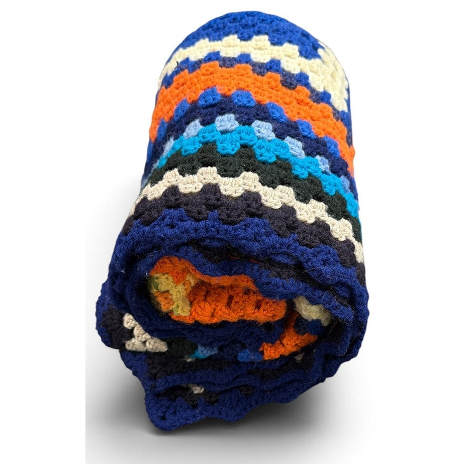 October Sky Handmade Crochet Granny Square Afghan Lap Throw 45 Inch