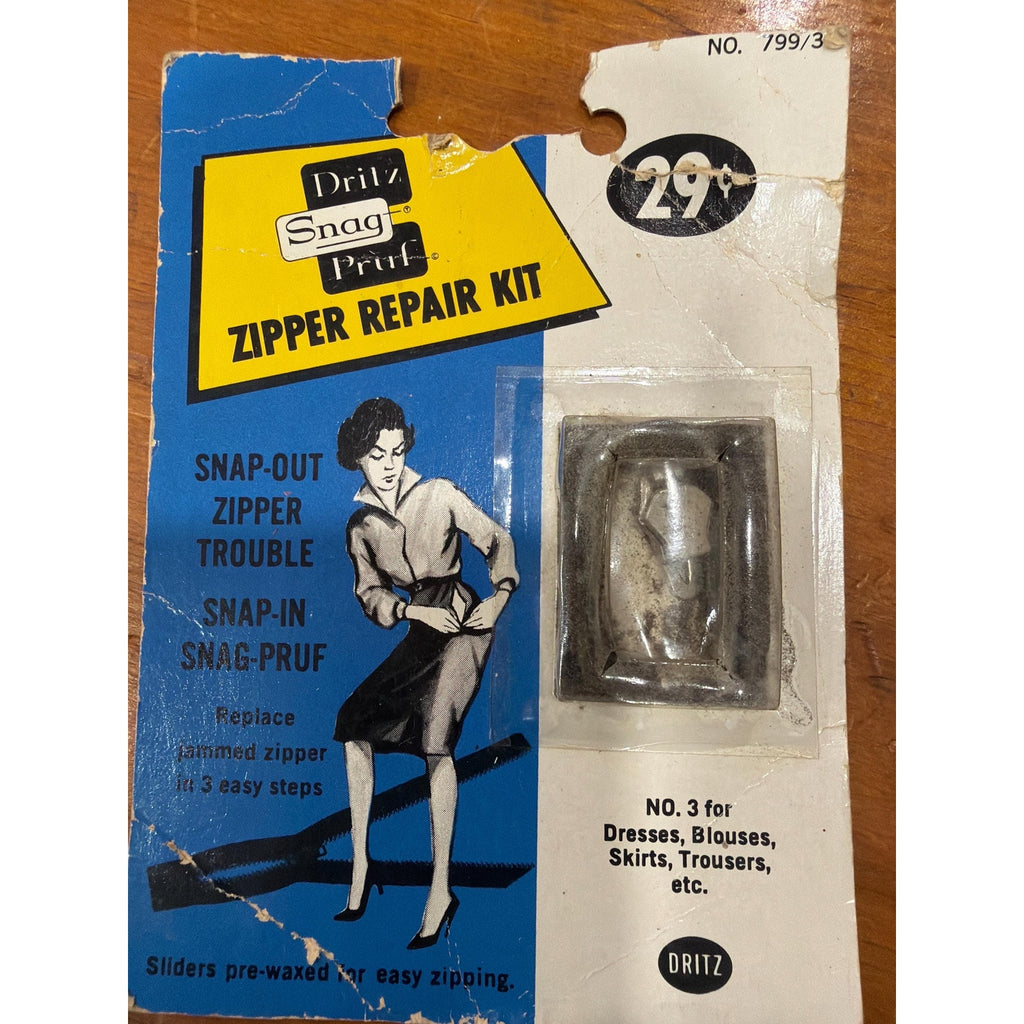 Vintage Dritz Snag Pruf Zipper Repair Kit 1964 Mid Century Sewing Notions