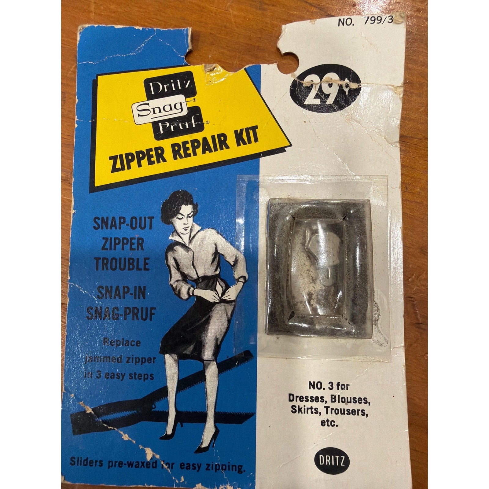 Vintage Dritz Snag Pruf Zipper Repair Kit 1964 Mid Century Sewing Notions