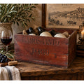 Vintage Ramos Pinto Porto Engraved Wooden Wine Crate Portugal 16 Inch – main view