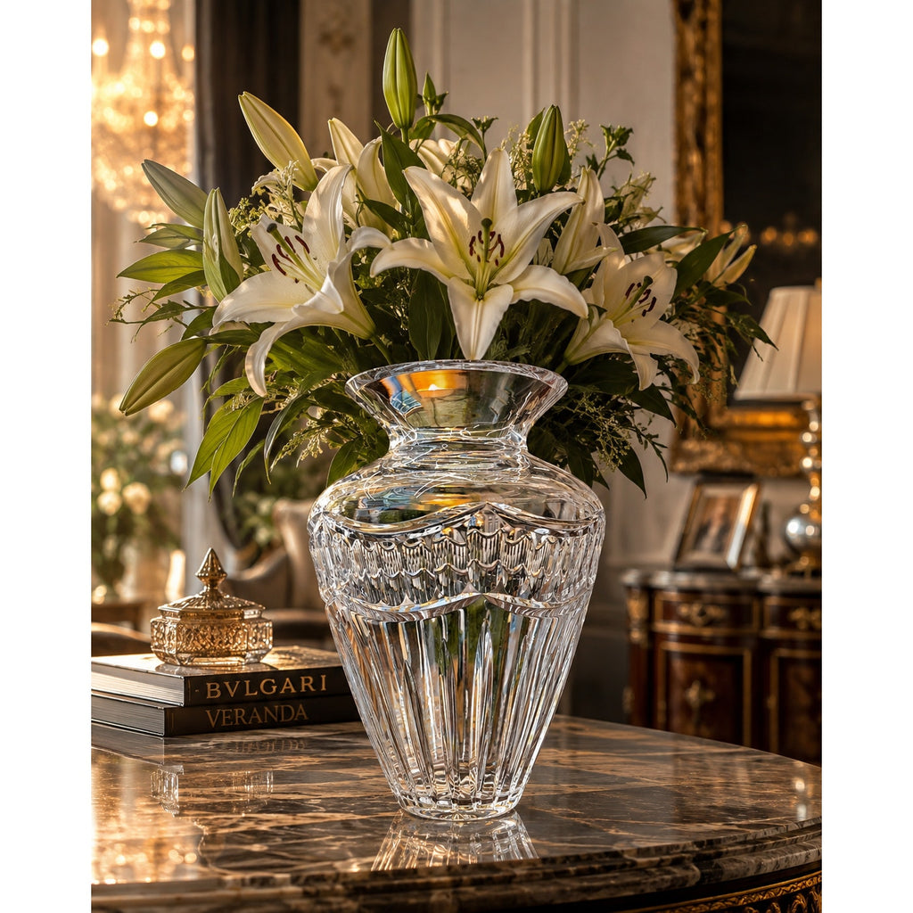 Waterford Pompeii 10 1/8" Lead Crystal Vase Large Discontinued Ireland – main view