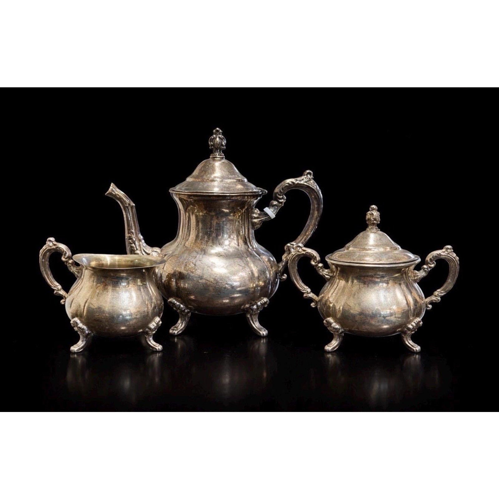 Antique B.S. Blackinton Silver Plated Tea Set – Rococo Revival Style, Circa 1900-1915
