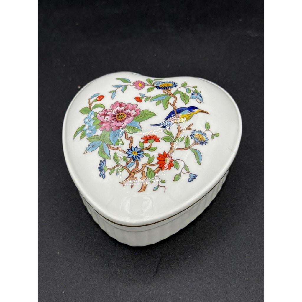 Vintage Aynsley Pembroke Heart Trinket Box Fine Bone China Made in England