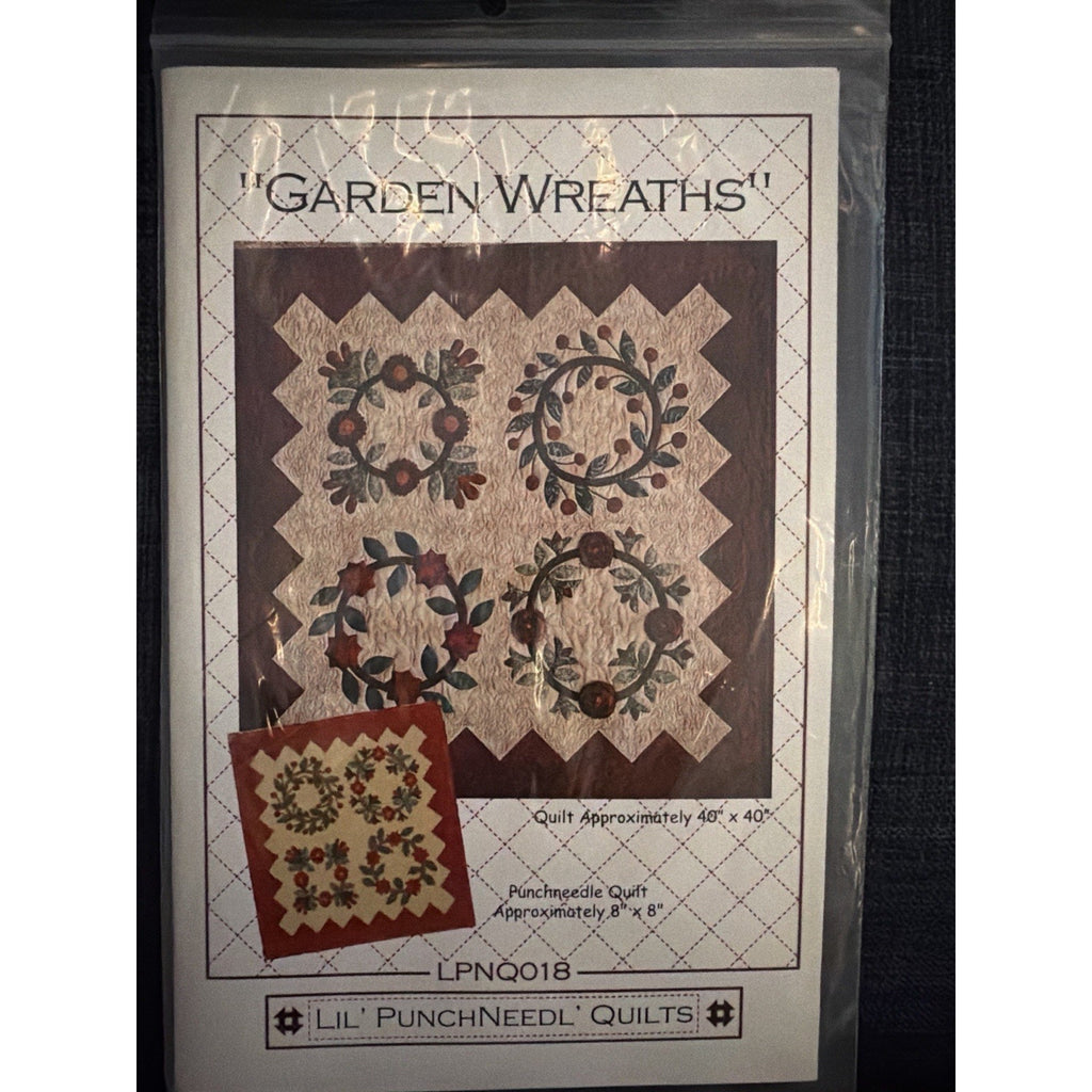 Garden Wreaths Quilt Punch Needle Pattern Graham Cracker LPNQ018