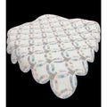 Antique Double Wedding Ring Quilt – Hand Pieced & Hand Quilted – 87 x 84 – Scalloped Edge – Pastel Feedsack Cotton – Queen/Full Bedspread