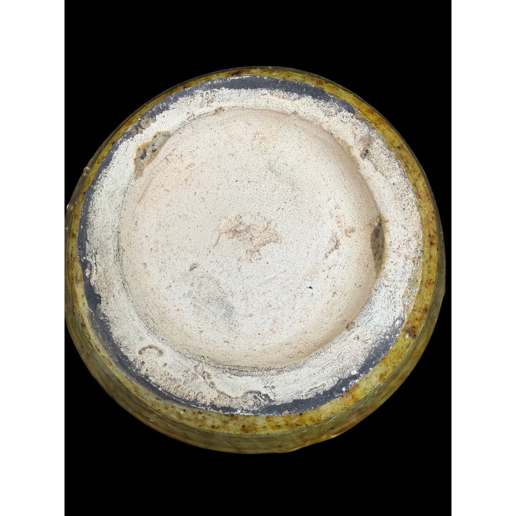 Vintage Tamegroute Ochre Bowls Set of 3 Moroccan Pottery Footed Bowls – additional view 5